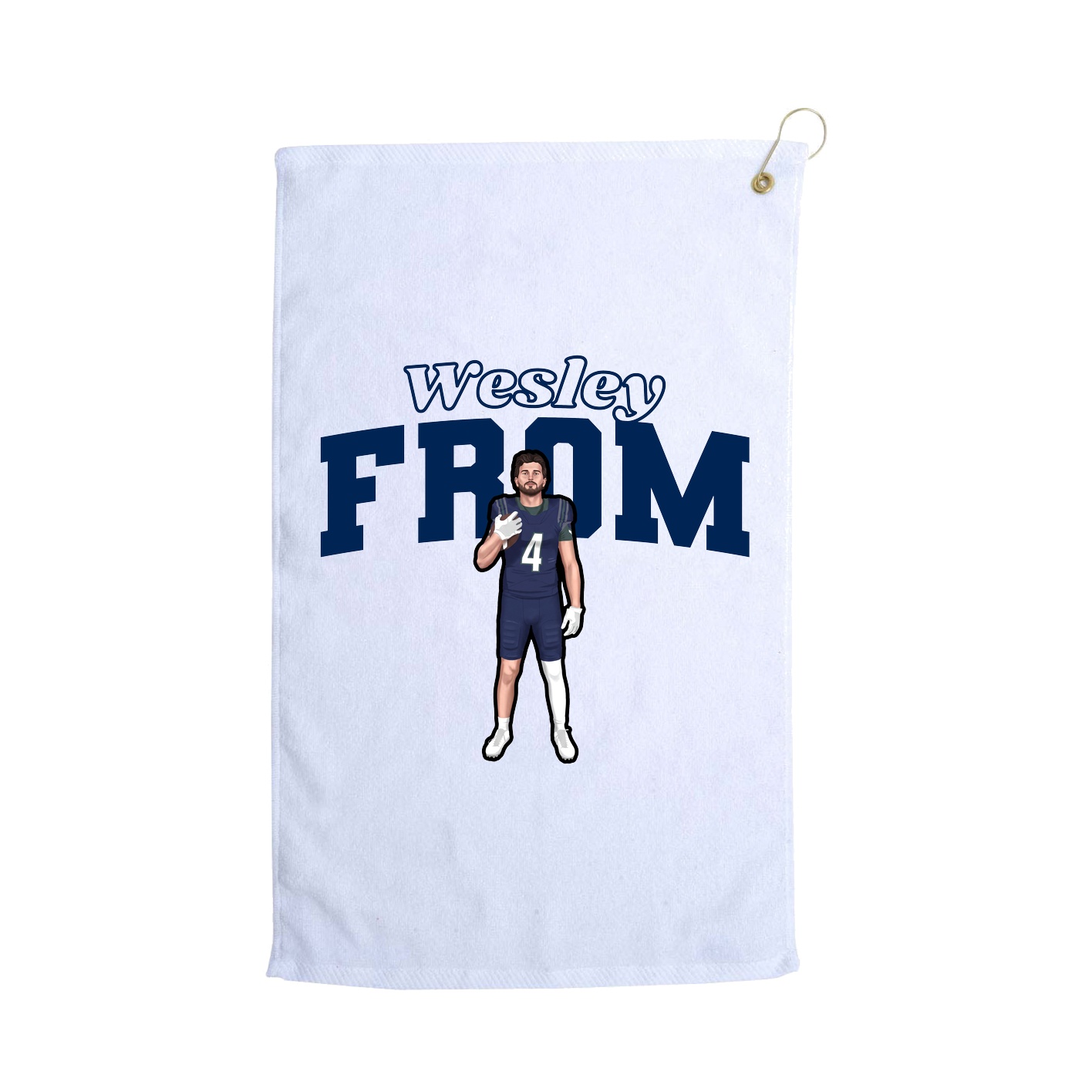 Golf Towel — Name Arch in White