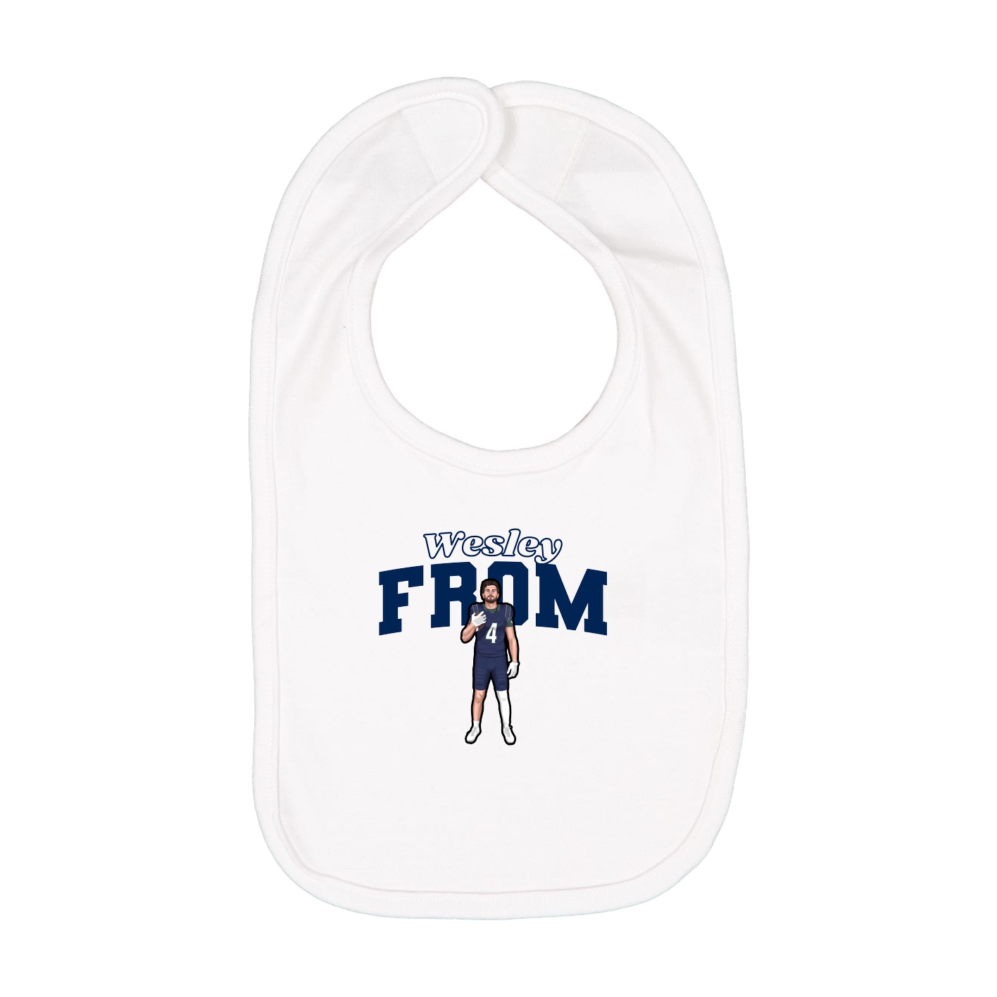 Infant Bib — Name Arch in White