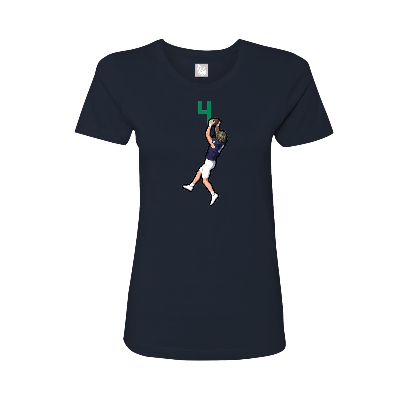 Fitted Women's Tee — Number Top in Navy