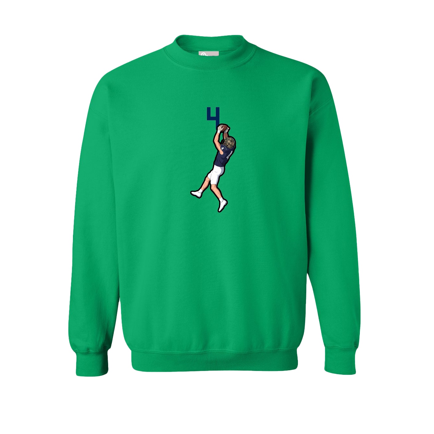 Fleece Crew — Number Top in Green