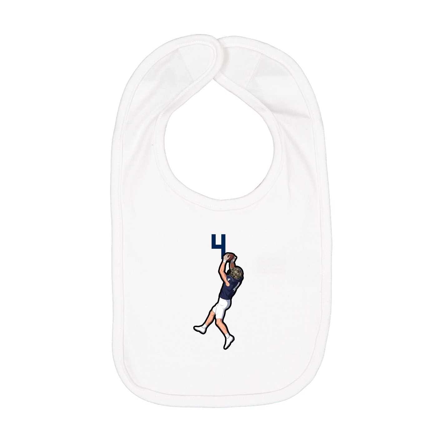 Infant Bib — Number Top in White