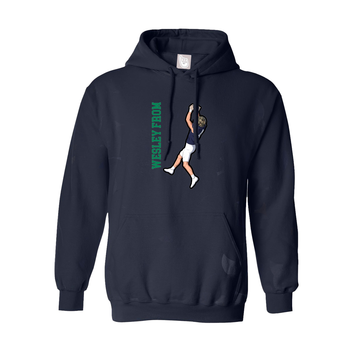 Hoodie — Name Vertical in Navy