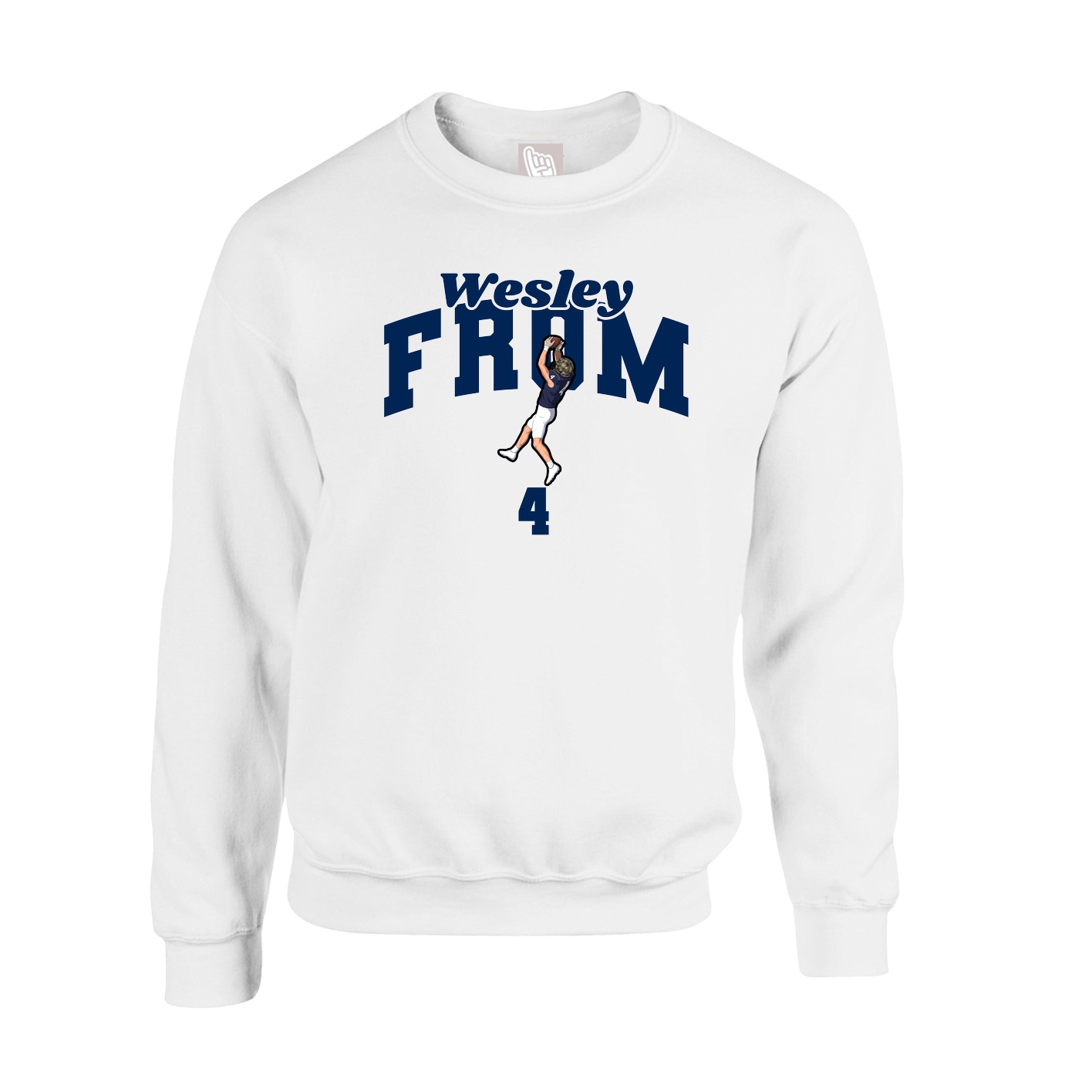 Fleece Crew — Signature Arch in White