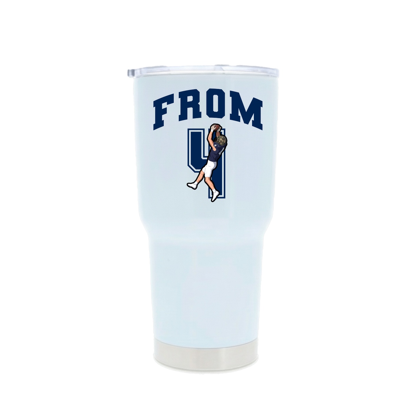 30oz Stainless Steel Tumbler — Number in White