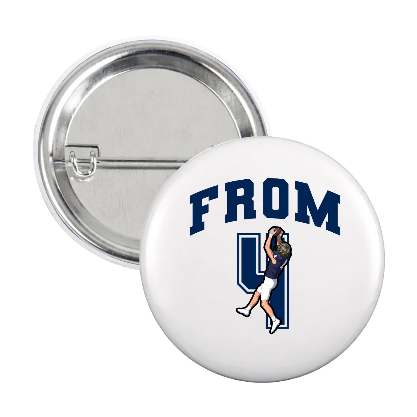 Game Day Button — Number in White
