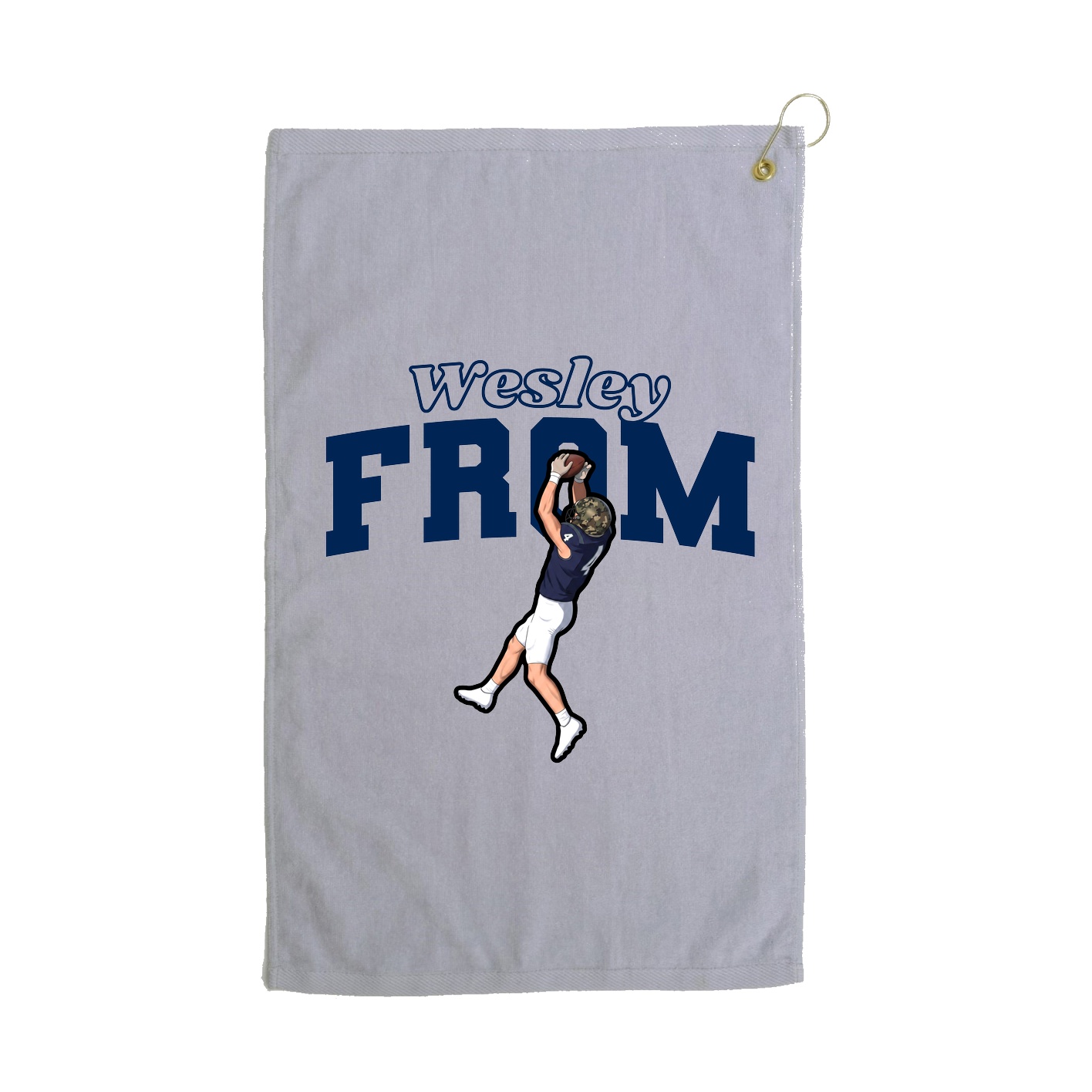 Golf Towel — Name Arch in Grey