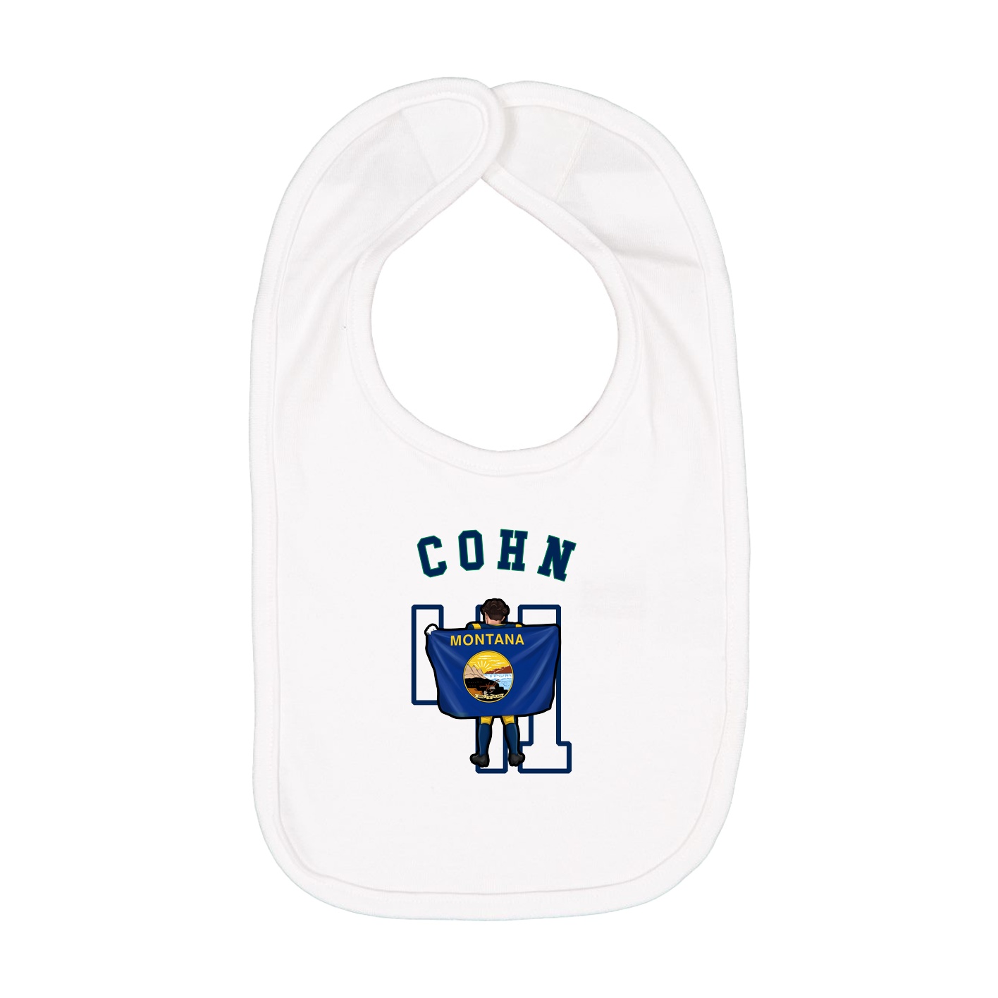 Infant Bib — Shirsey Arch in White