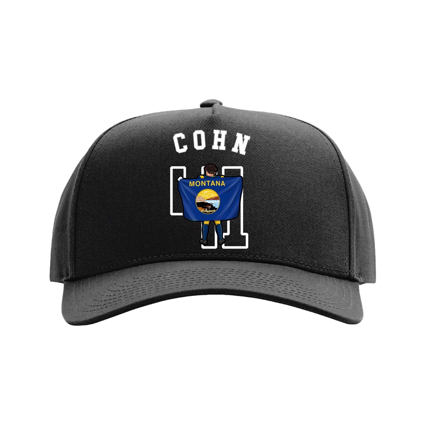 Full Fabric Five-Panel Champ Cap — Shirsey Arch in Black