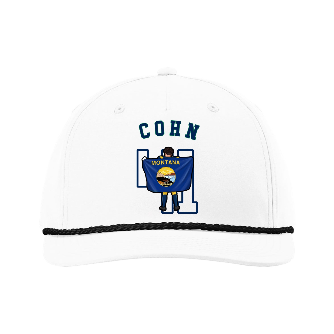 Five-Panel Classic Rope Cap — Shirsey Arch in White