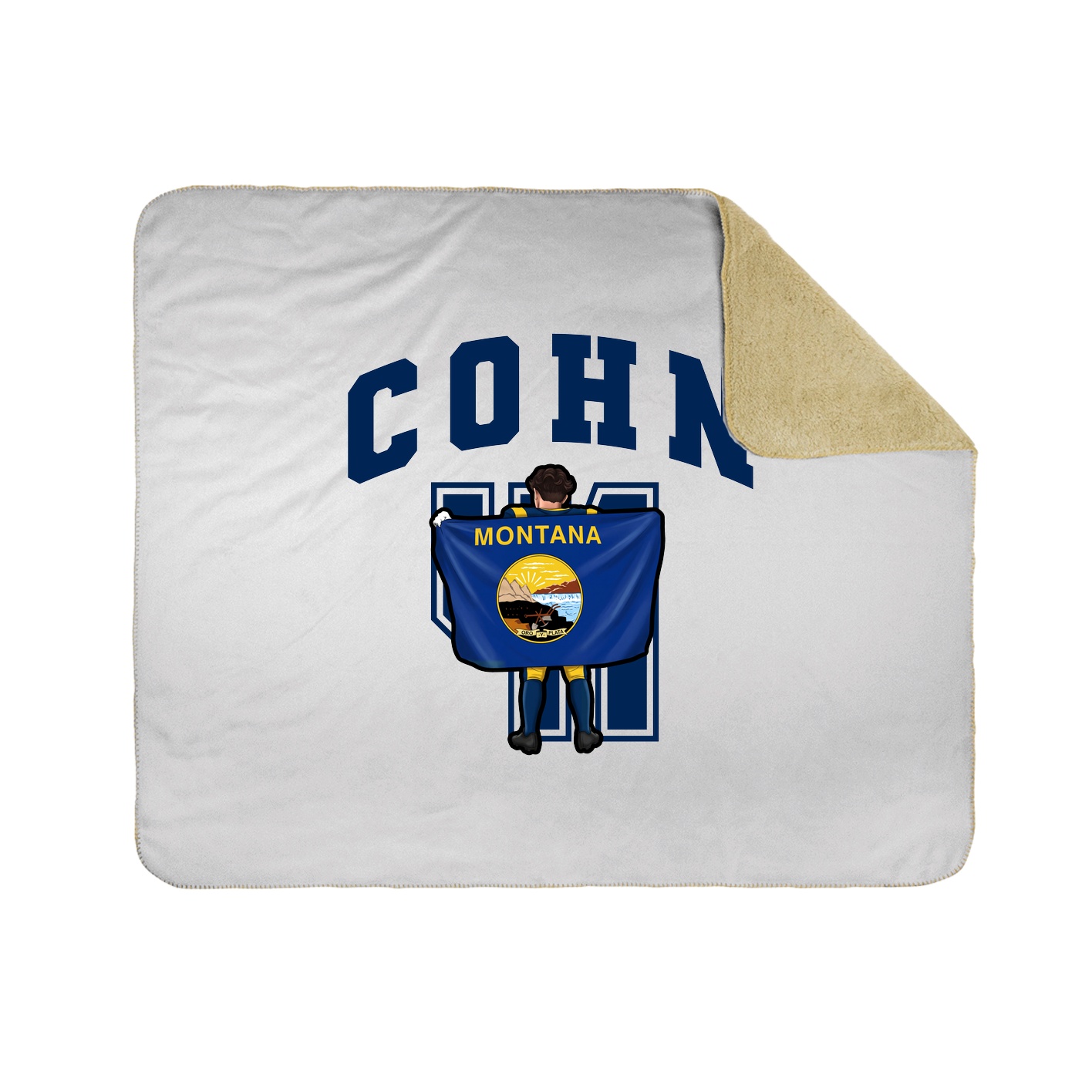 Throw Blanket — Number in White