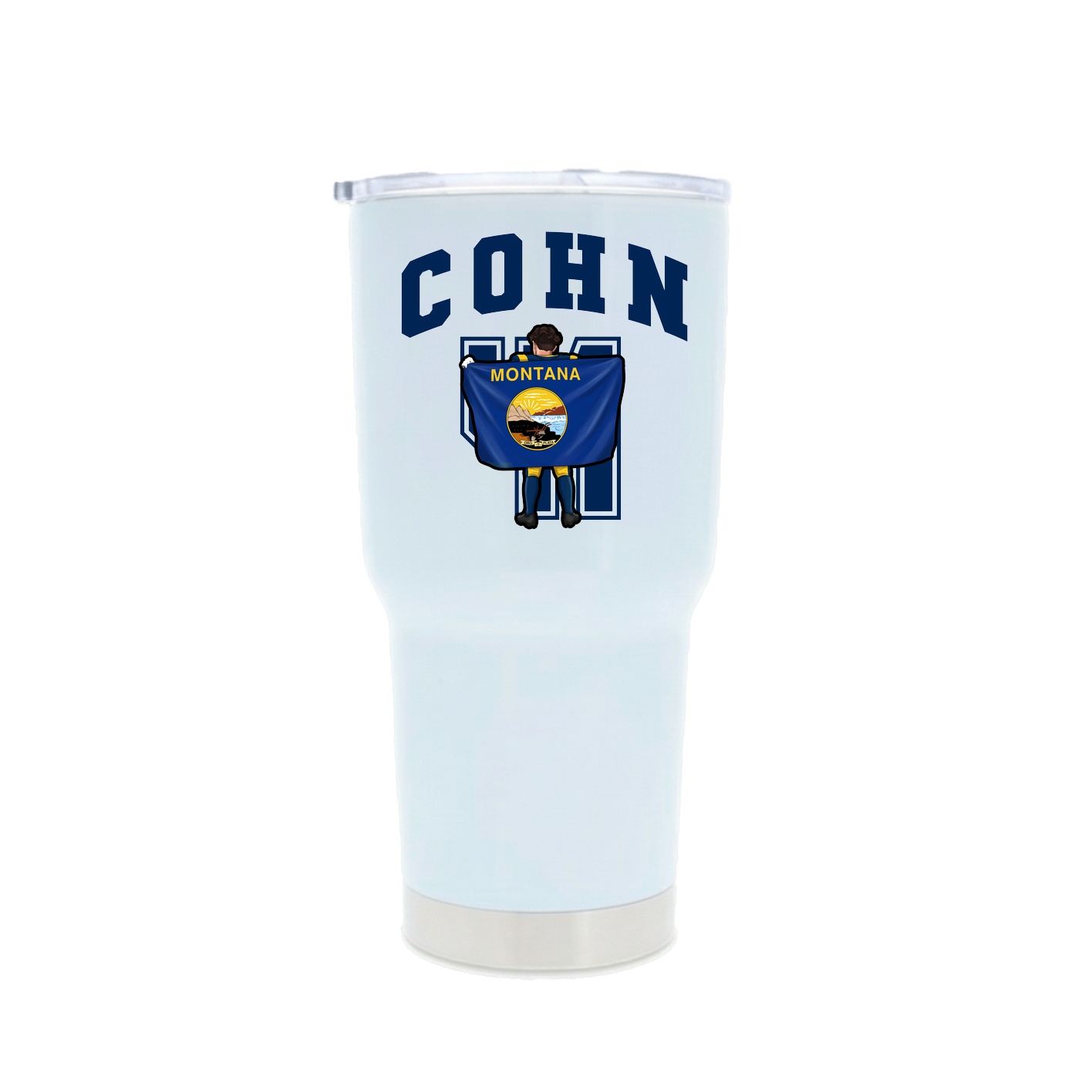 30oz Stainless Steel Tumbler — Number in White