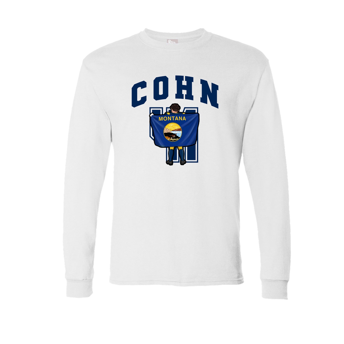 Long Sleeve Tee — Number in White