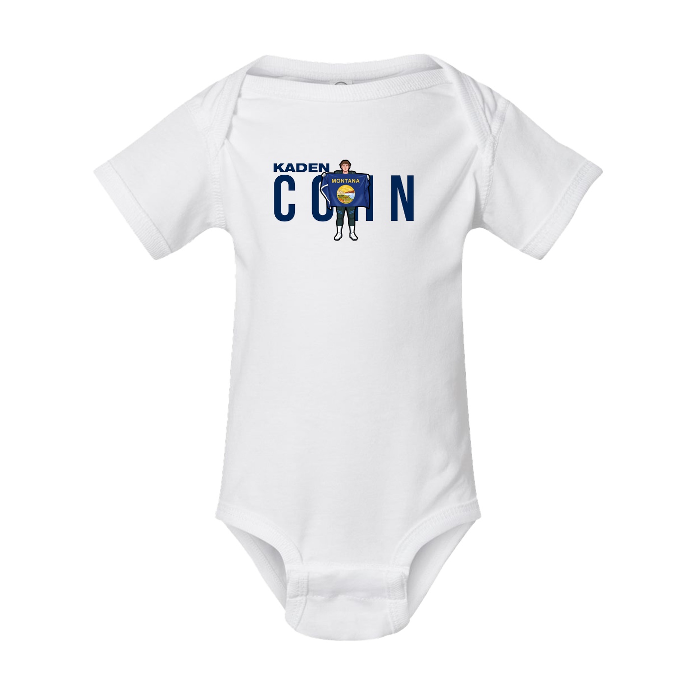 Baby Onesie — Player Name in White