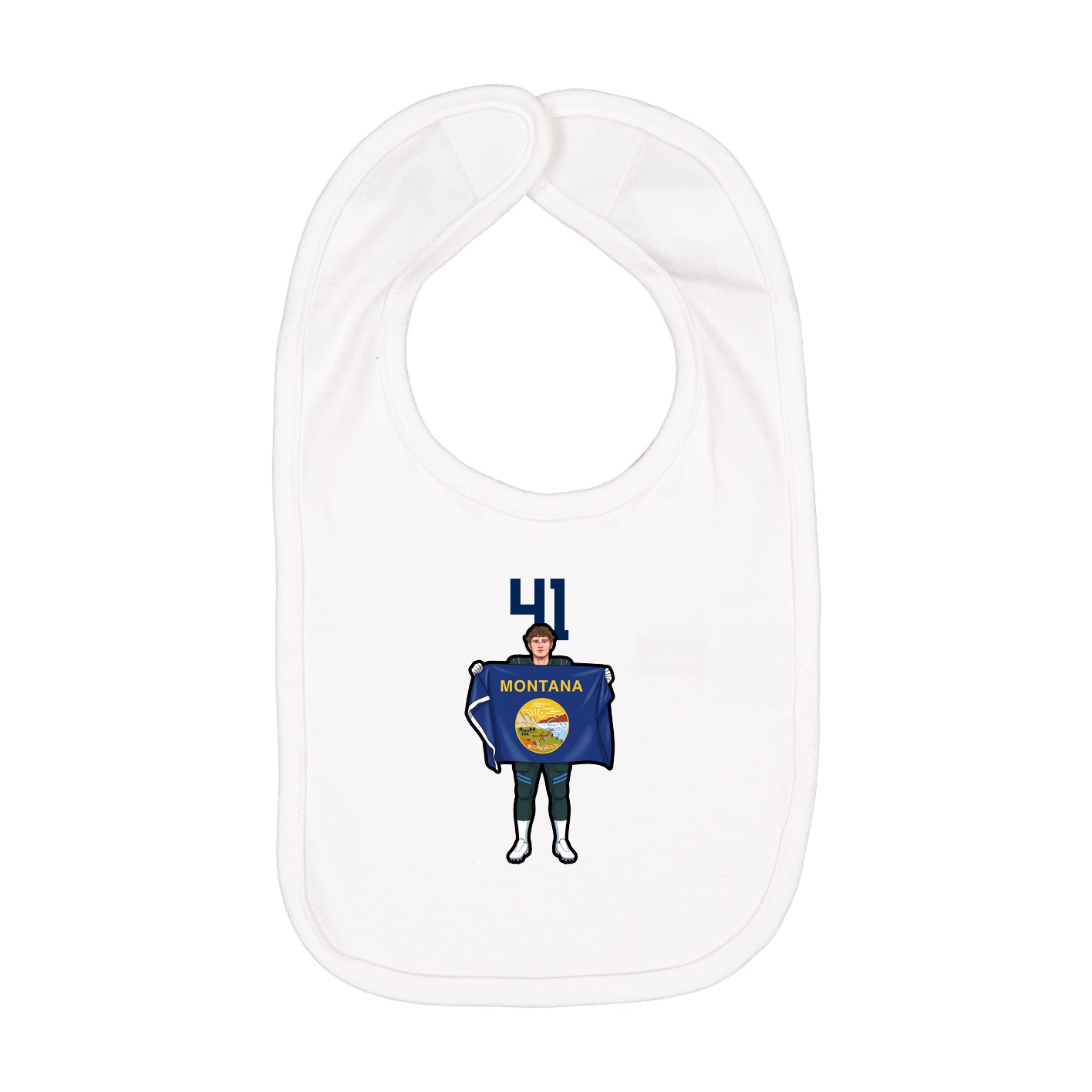 Infant Bib — Number Top in White