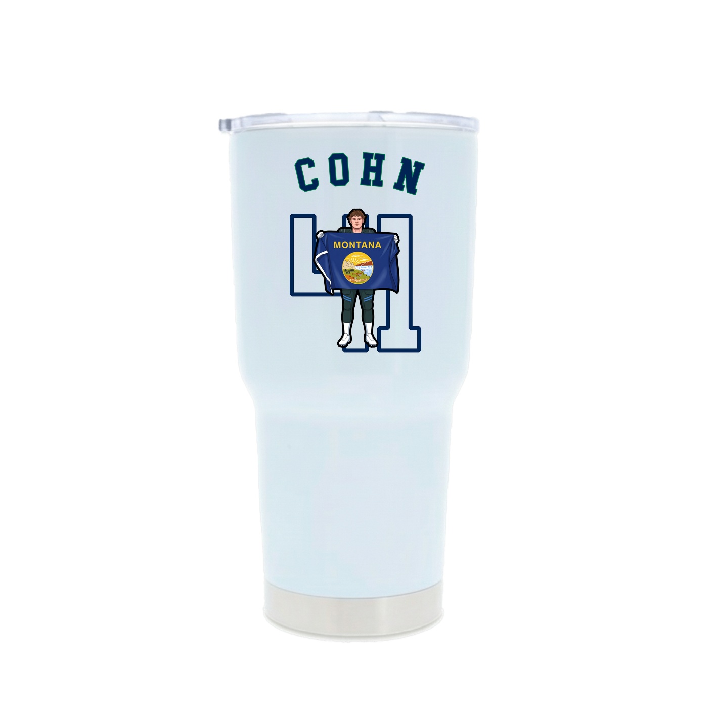 30oz Stainless Steel Tumbler — Shirsey Arch in White