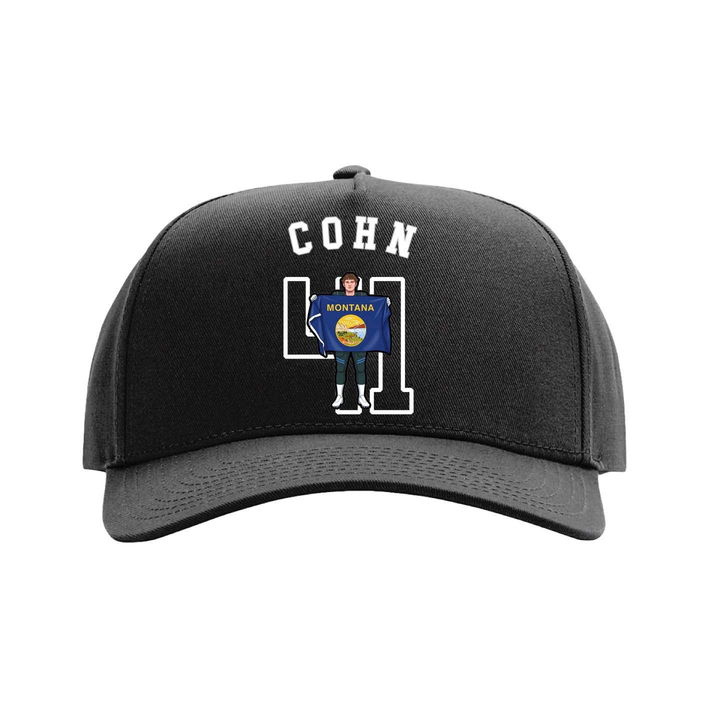 Full Fabric Five-Panel Champ Cap — Shirsey Arch in Black