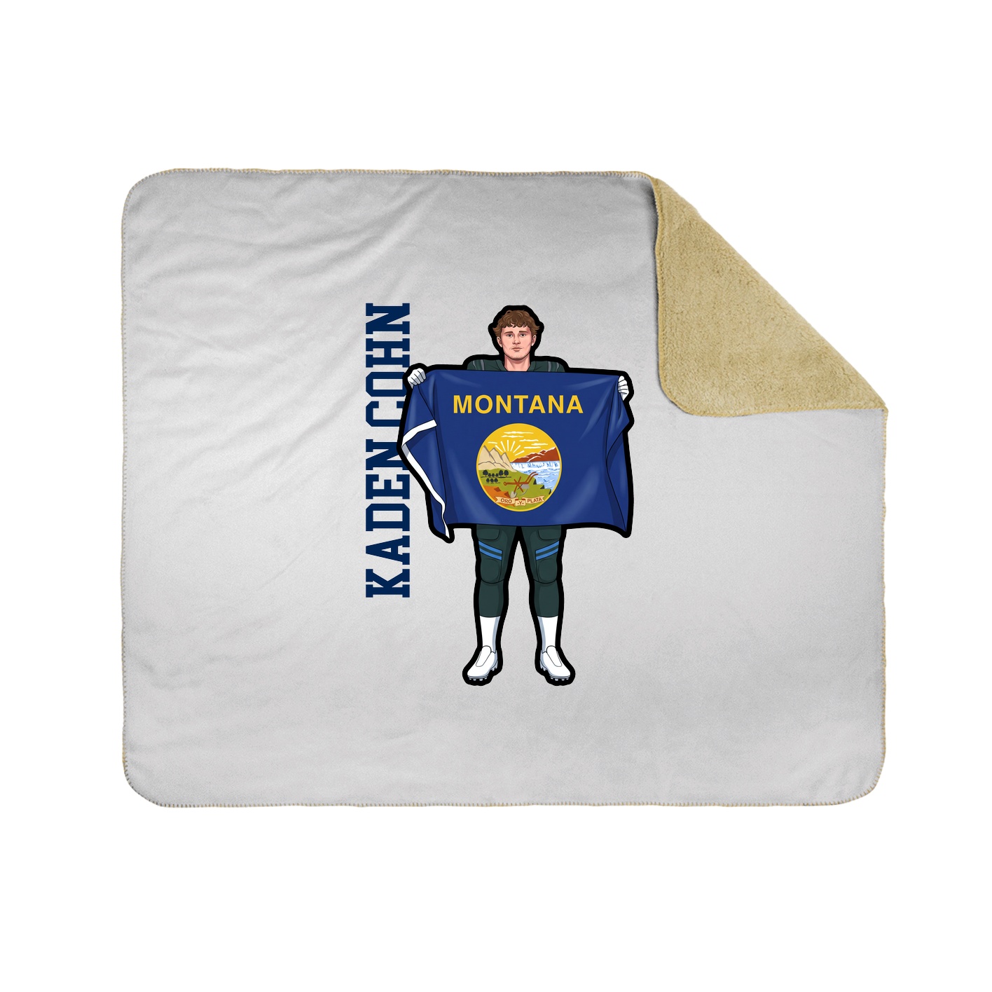 Throw Blanket — Name Vertical in White