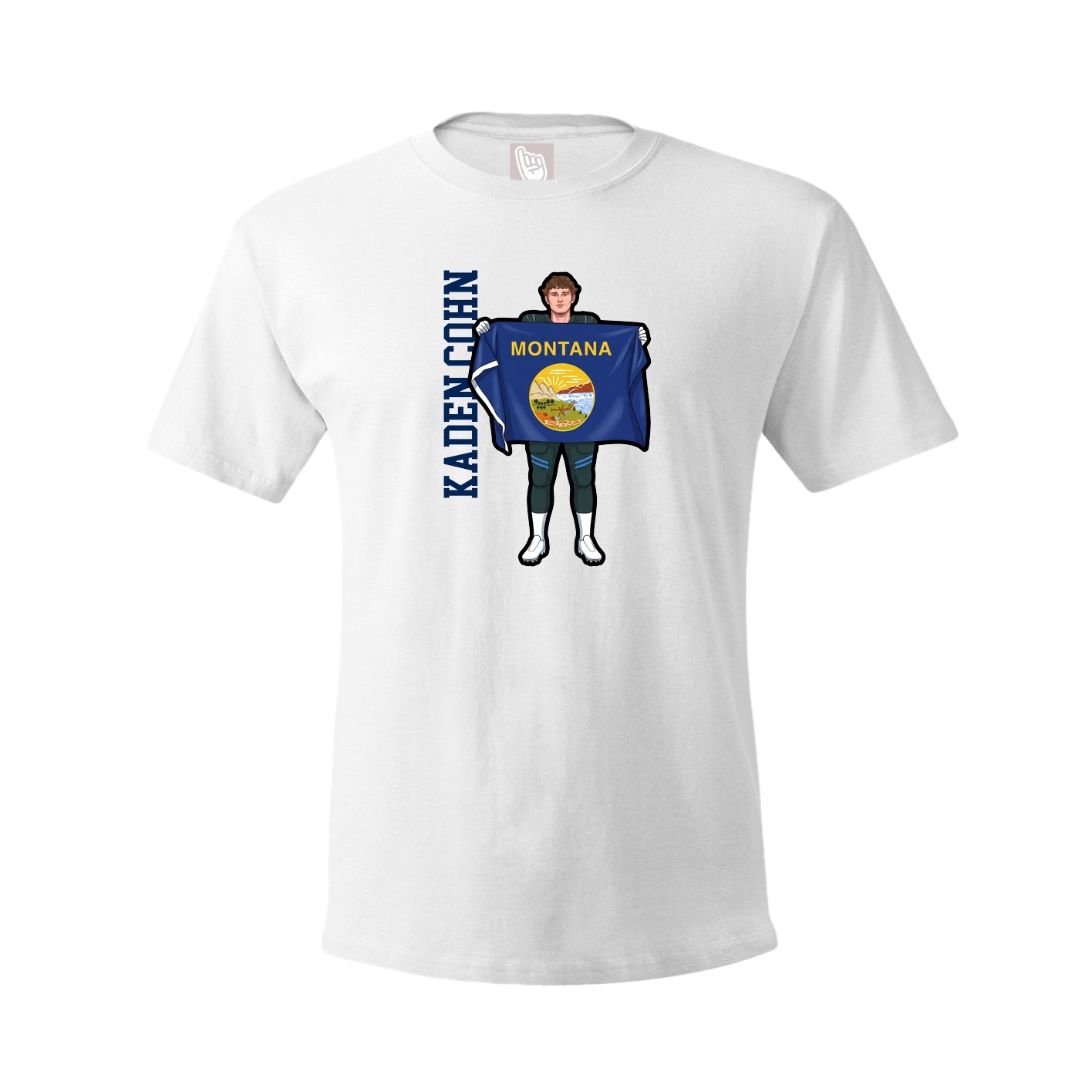 Youth Tee — Name Vertical in White