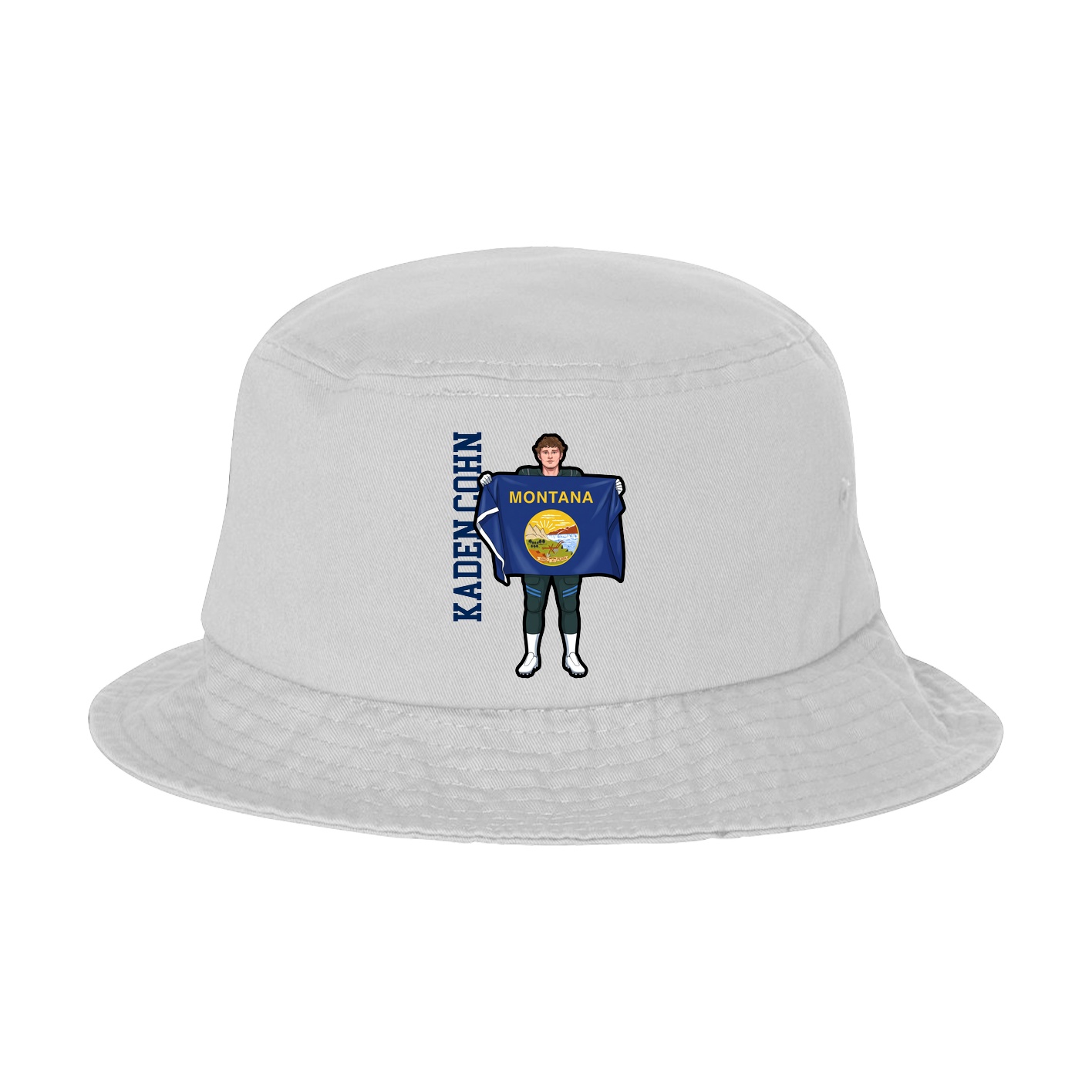 Bucket Cap — Name Vertical in White
