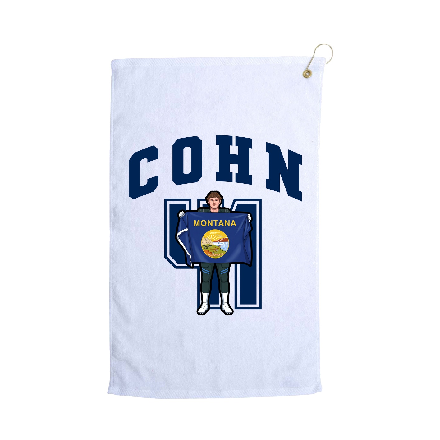Golf Towel — Number in White
