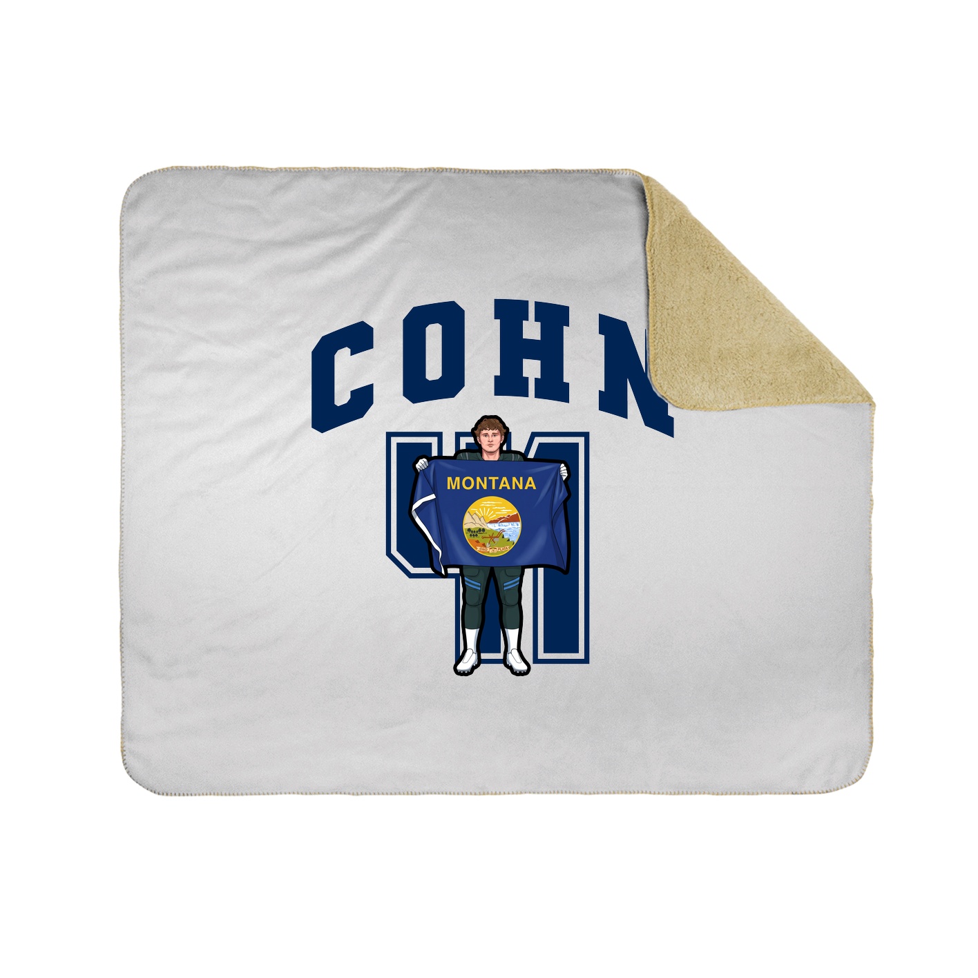 Throw Blanket — Number in White