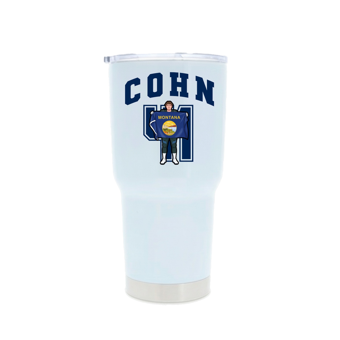 30oz Stainless Steel Tumbler — Number in White