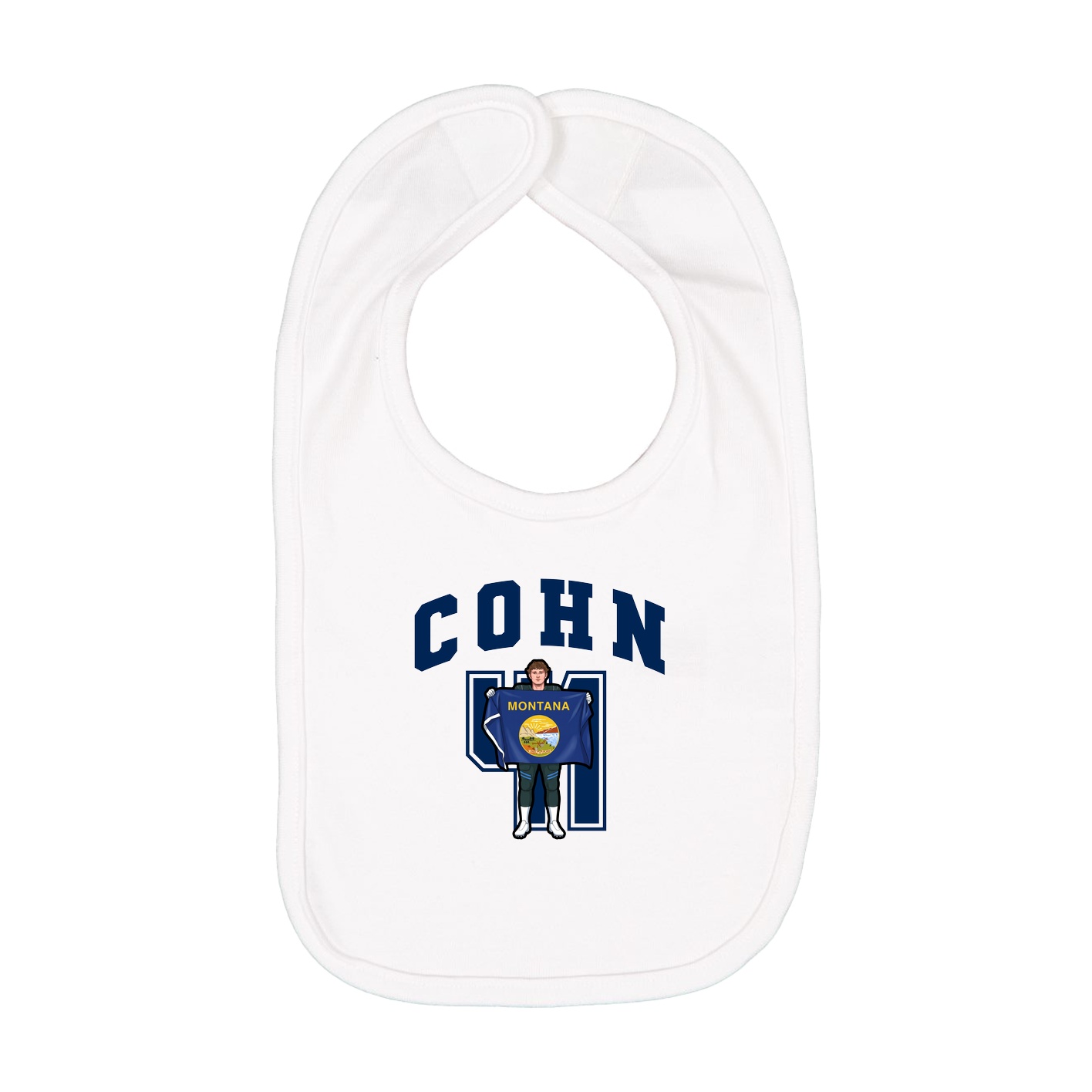Infant Bib — Number in White