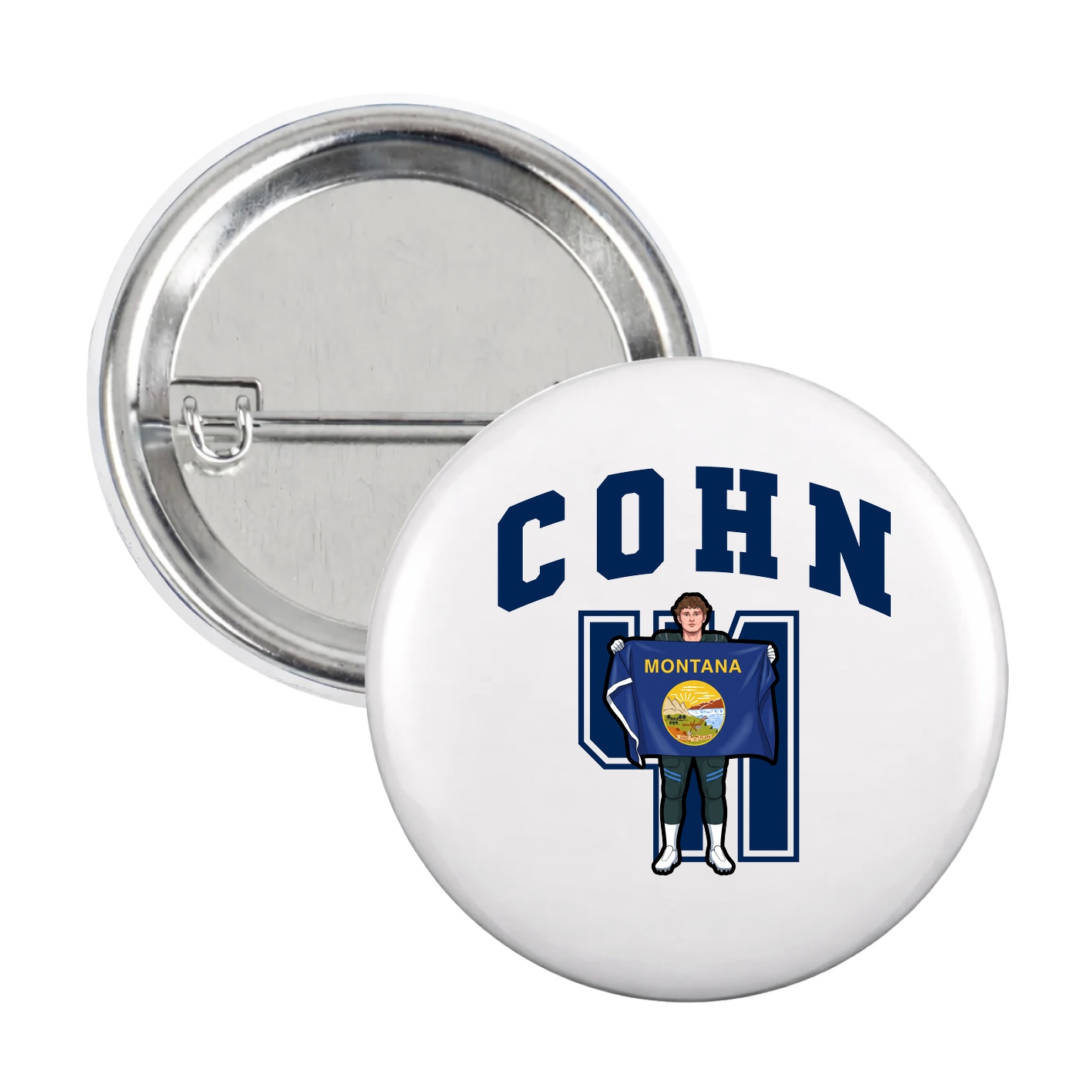 Game Day Button — Number in White