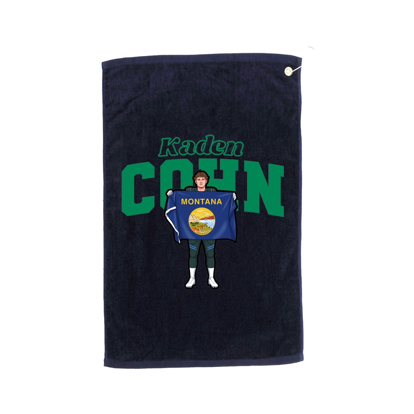 Golf Towel — Name Arch in Navy