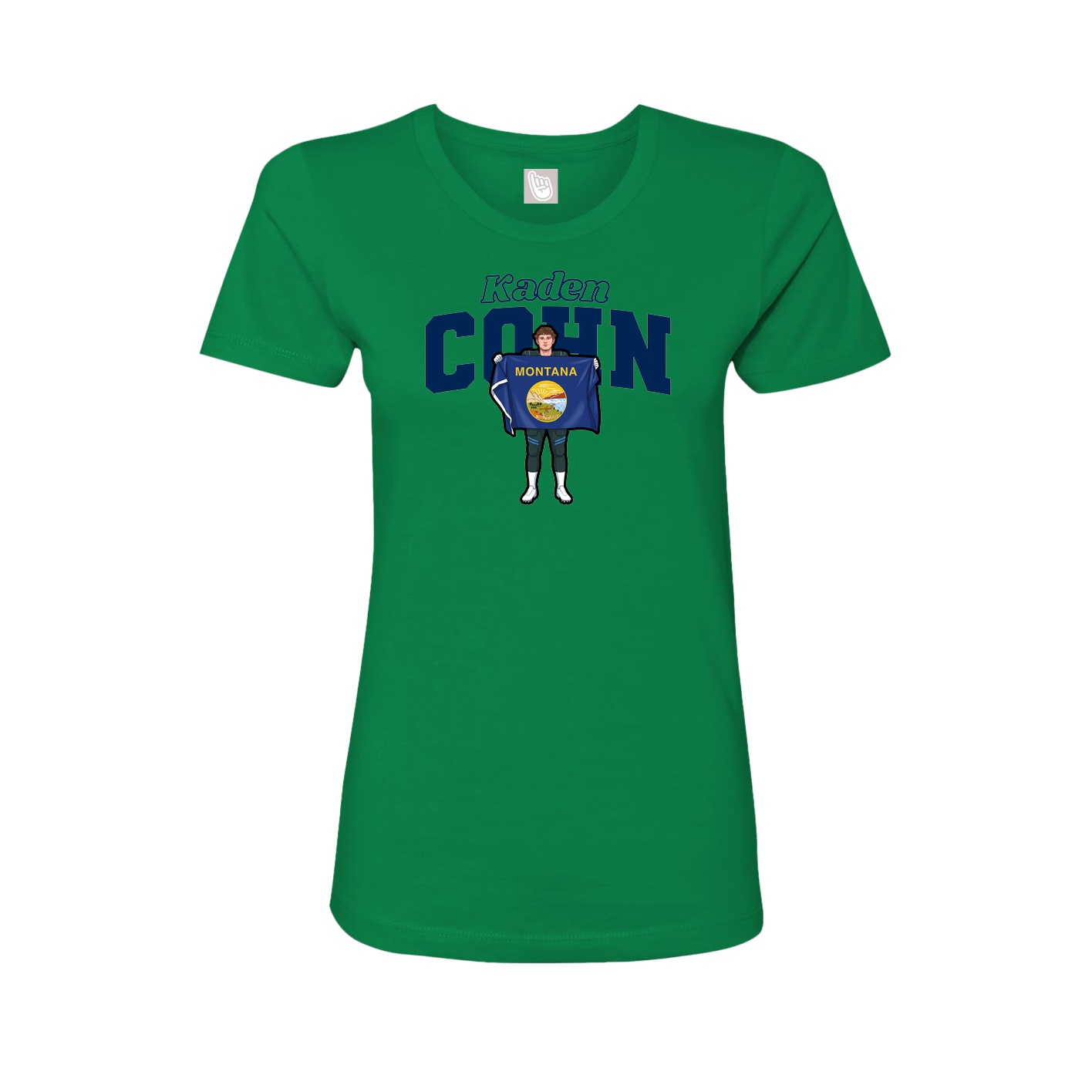 Fitted Women's Tee — Name Arch in Green
