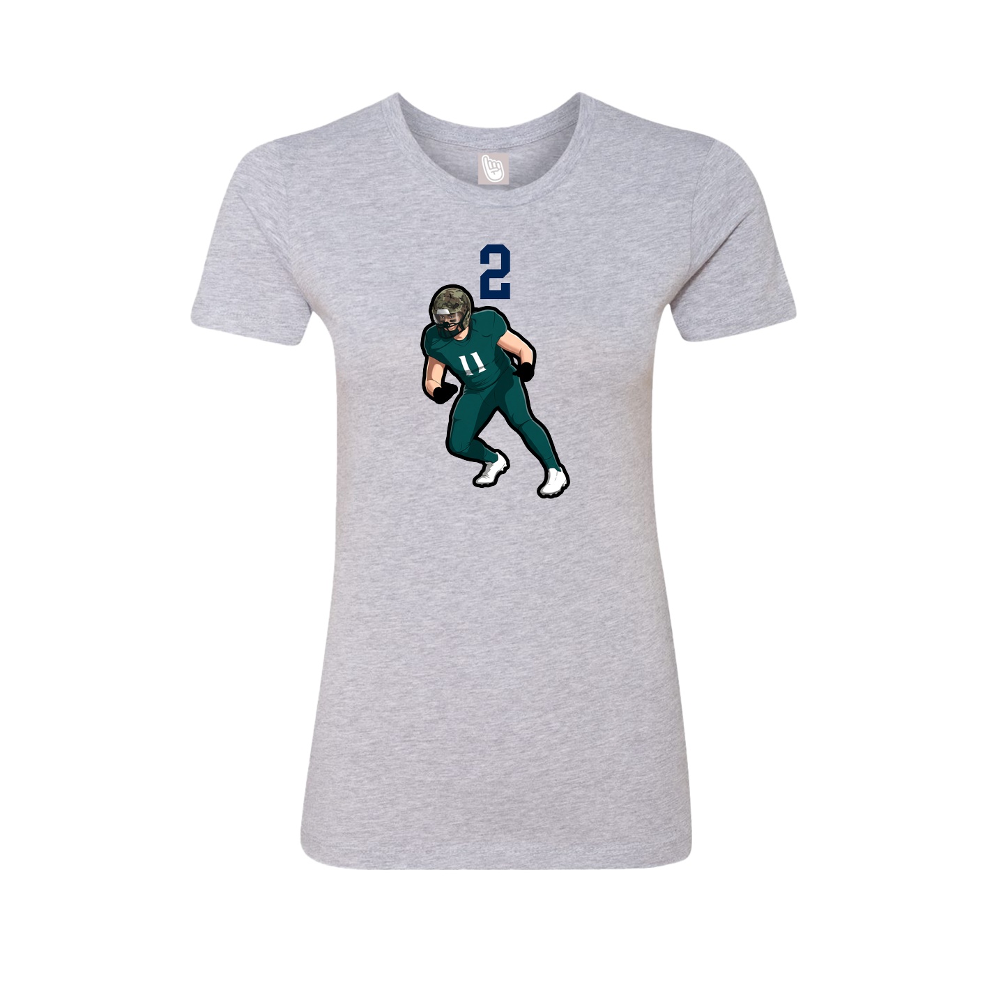 Fitted Women's Tee — Number Top in Grey