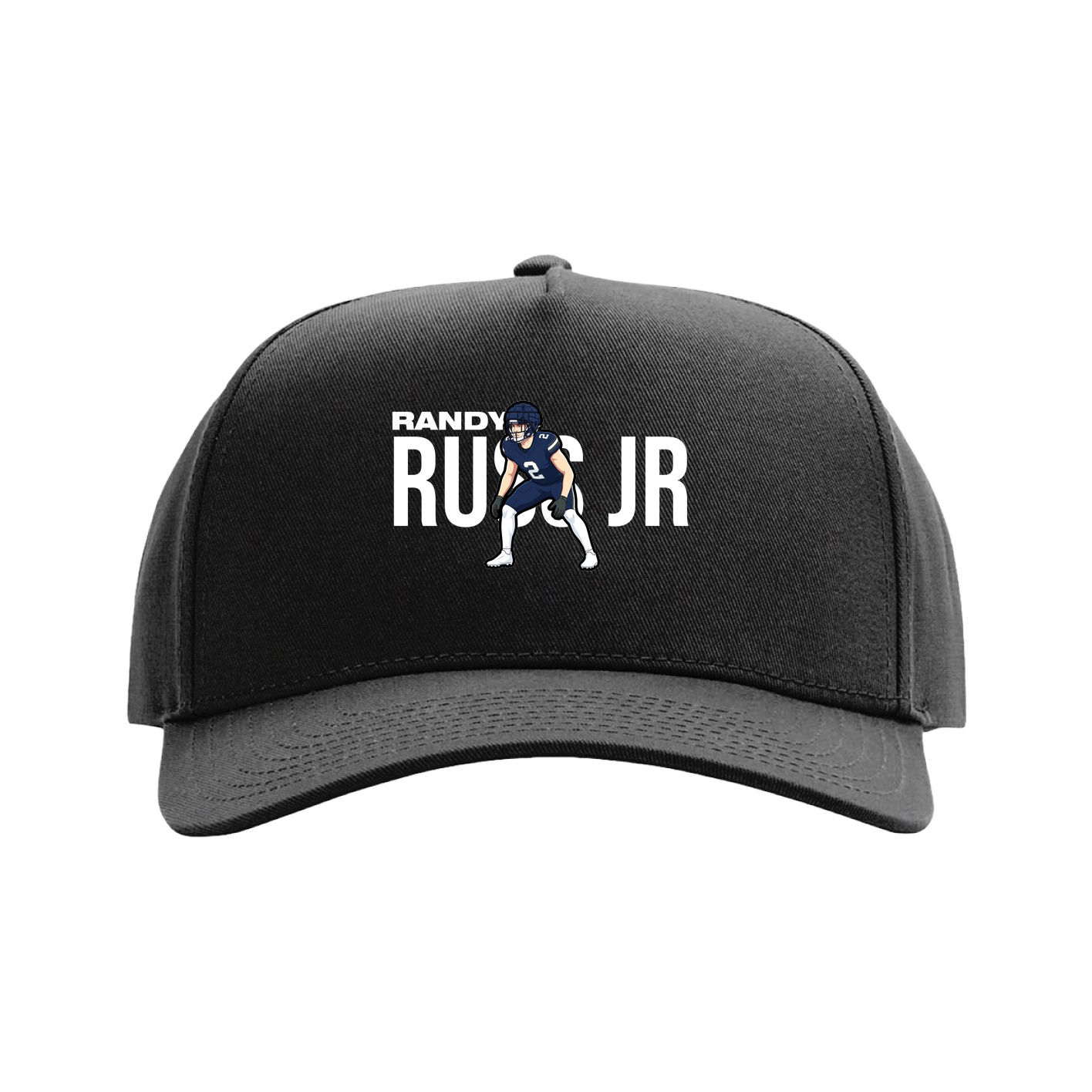 Full Fabric Five-Panel Champ Cap — Player Name in Black
