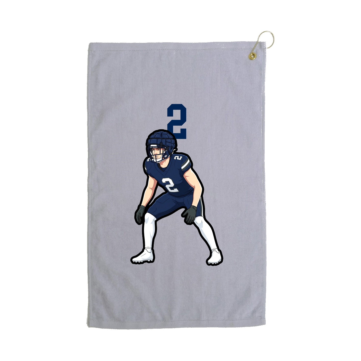 Golf Towel — Number Top in Grey