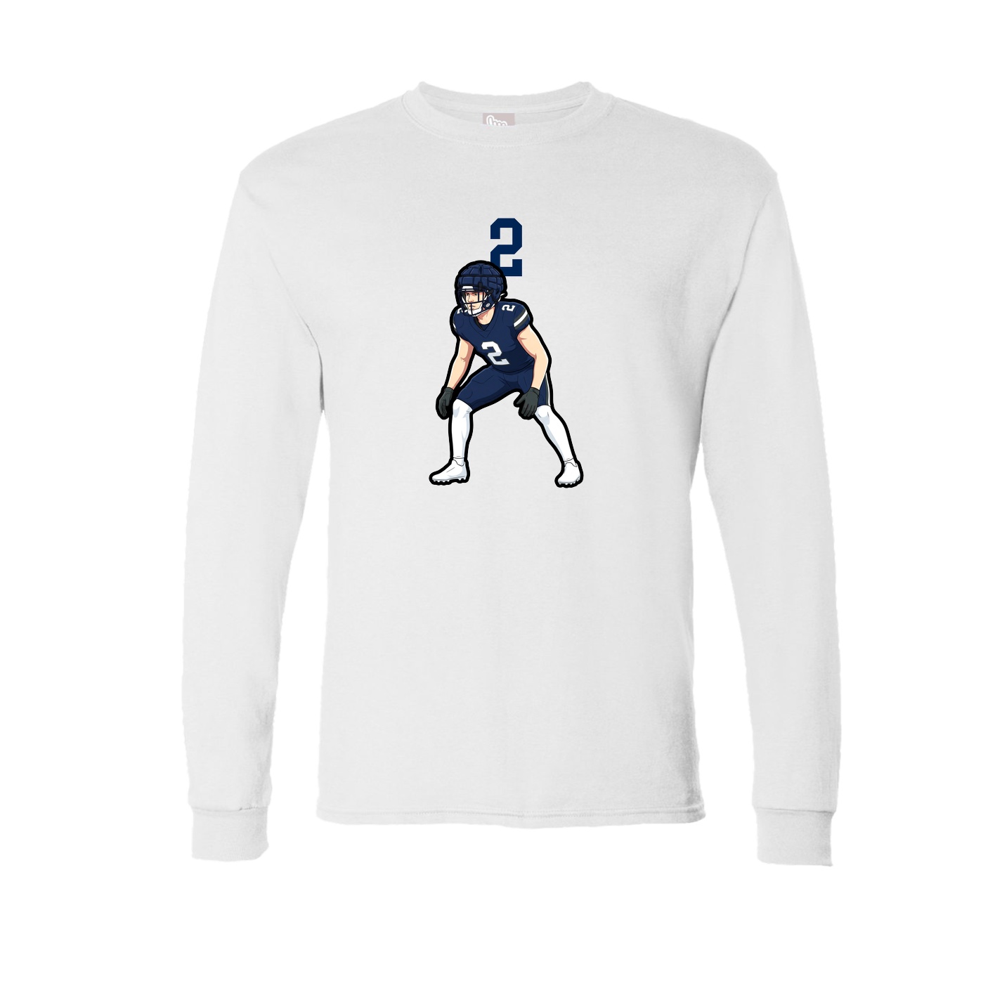 Long Sleeve Tee — Number Top in White