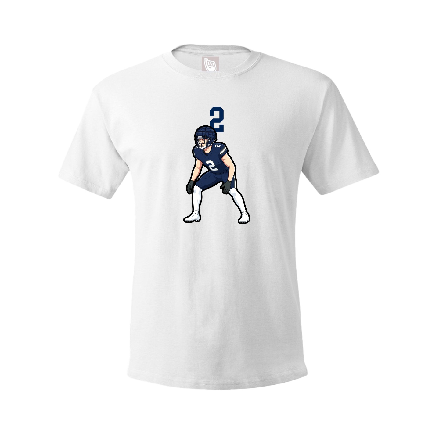 Youth Tee — Number Top in White