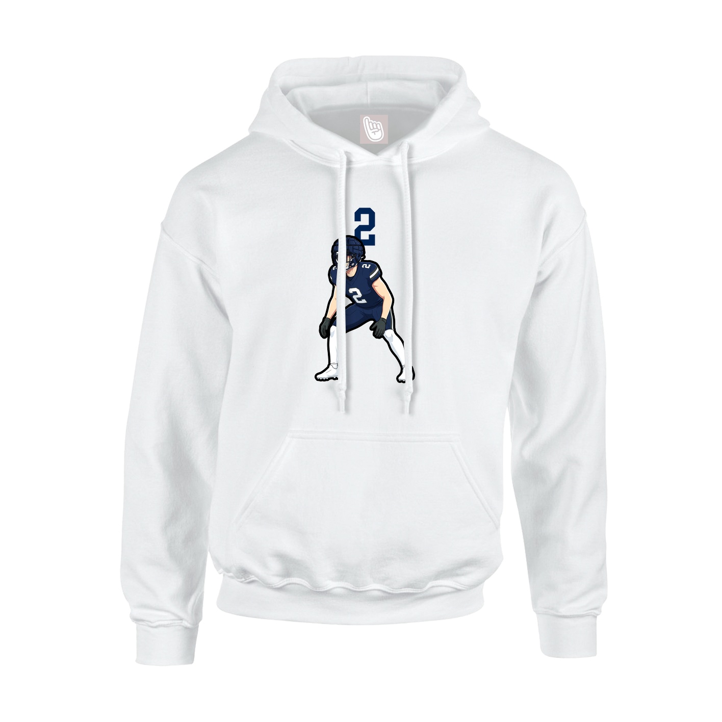 Youth Hoodie — Number Top in White