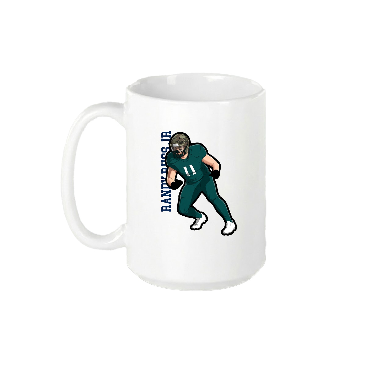 15oz Coffee Mug — Name Vertical in White