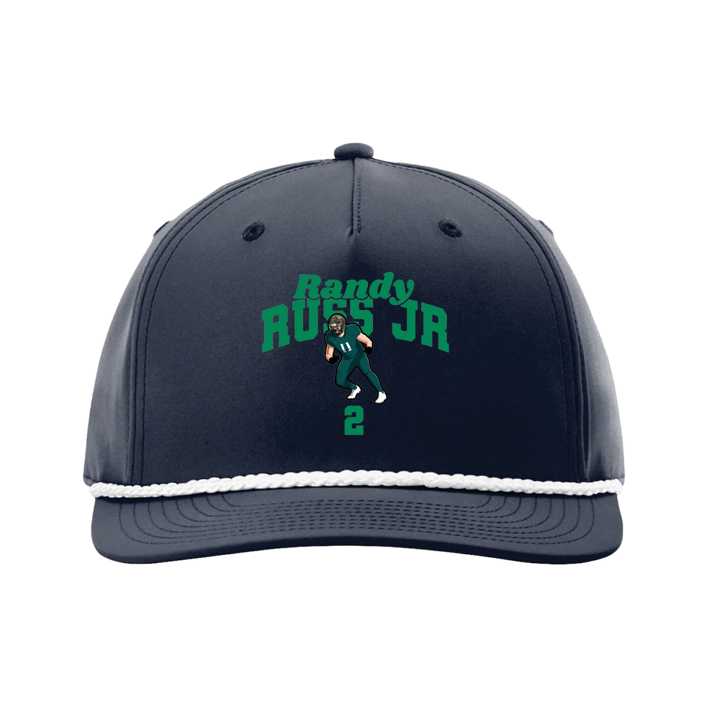 Five-Panel Classic Rope Cap — Signature Arch in Navy