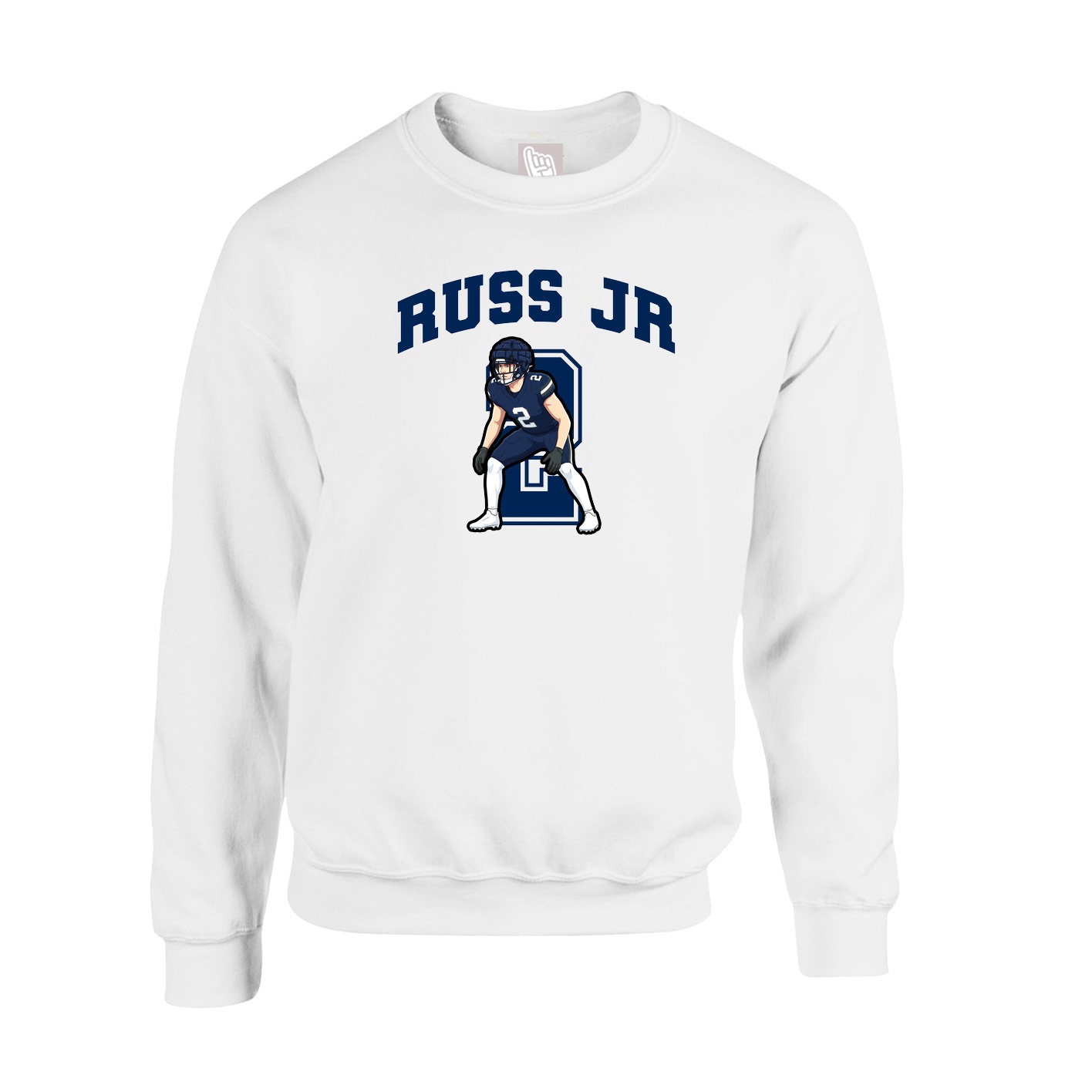 Fleece Crew — Number in White