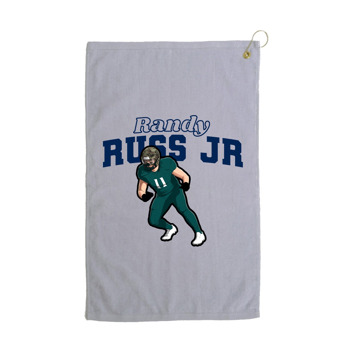 Golf Towel — Name Arch in Grey