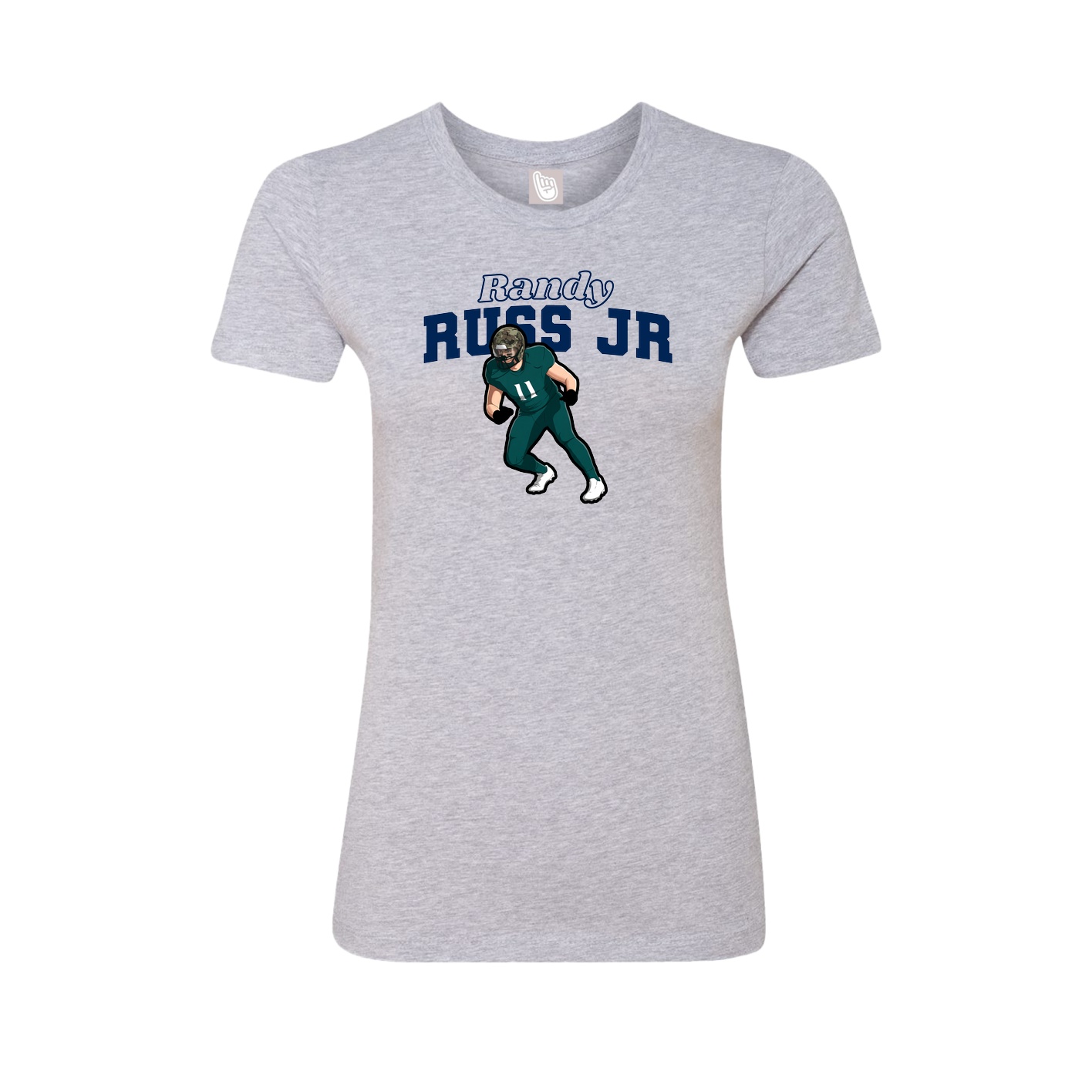 Fitted Women's Tee — Name Arch in Grey