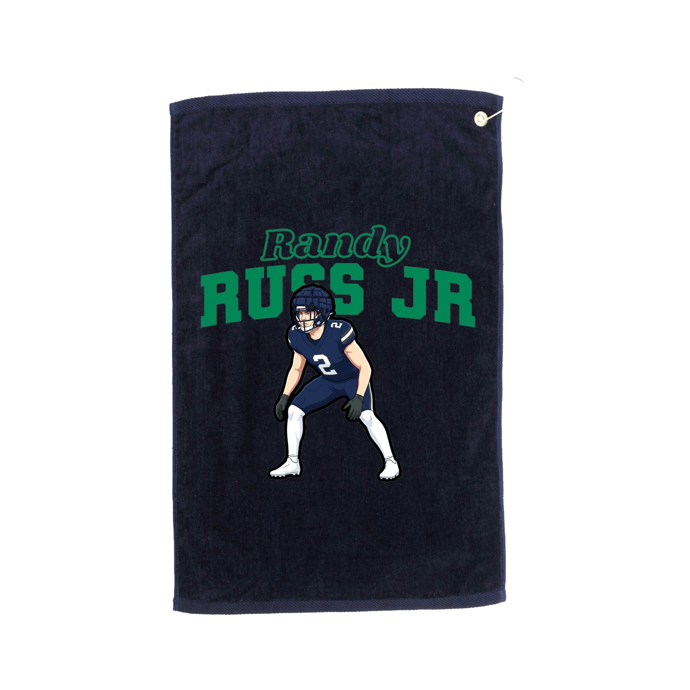 Golf Towel — Name Arch in Navy