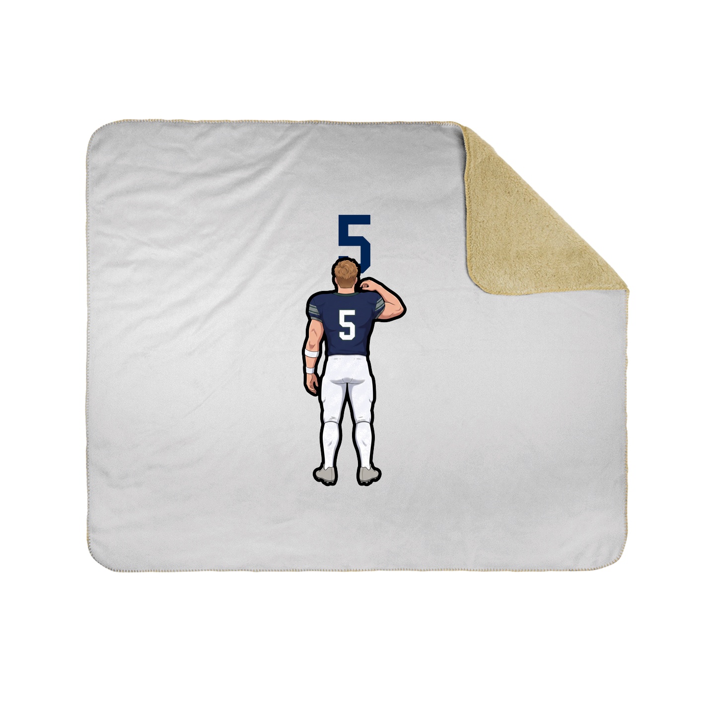 Throw Blanket — Number Top in White