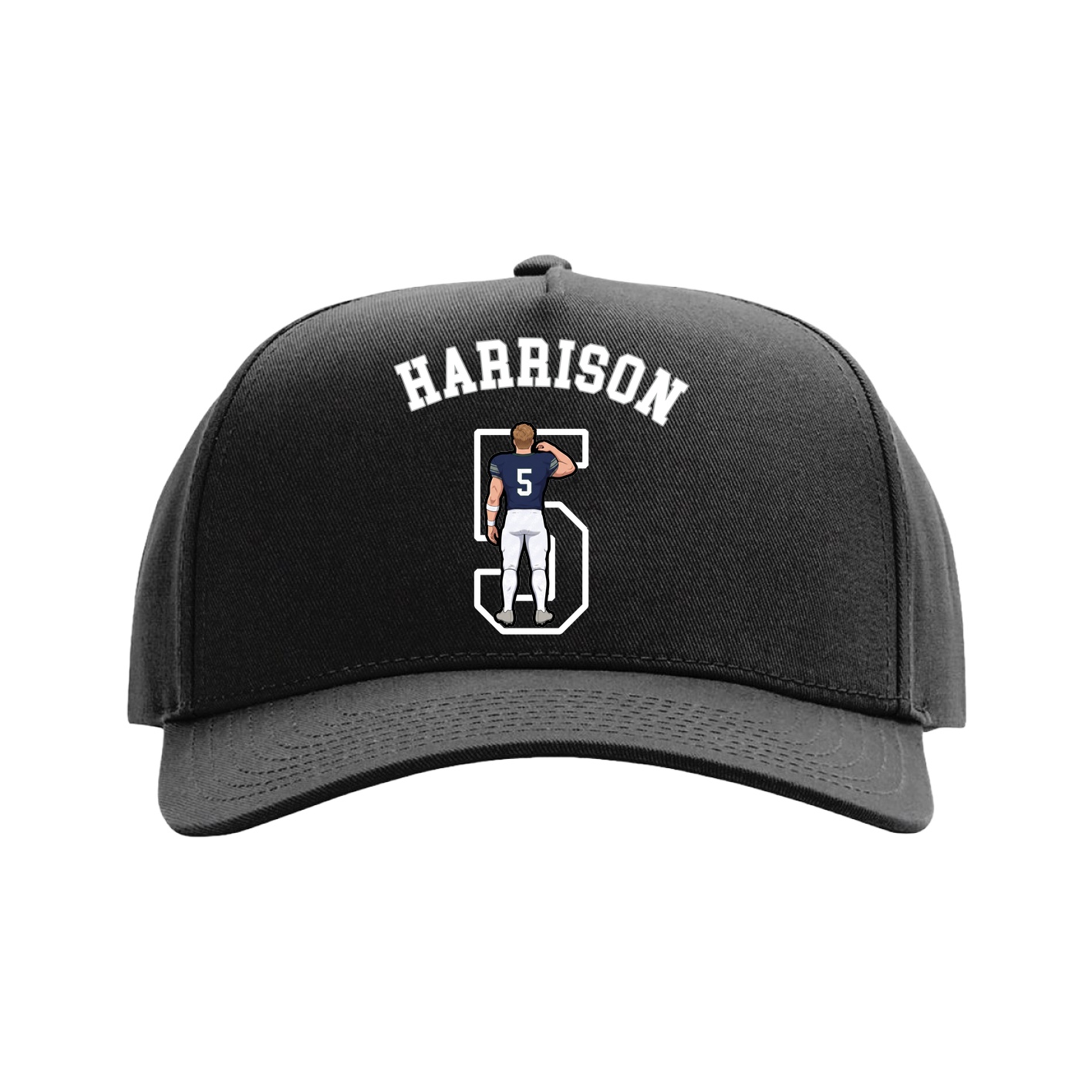 Full Fabric Five-Panel Champ Cap — Shirsey Arch in Black