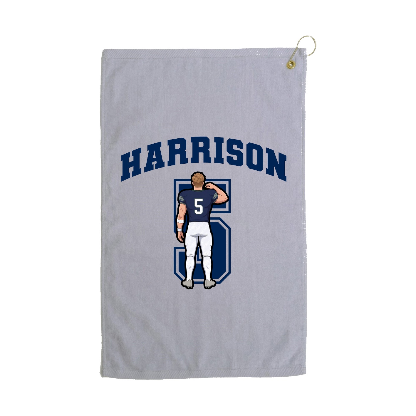 Golf Towel — Number in Grey