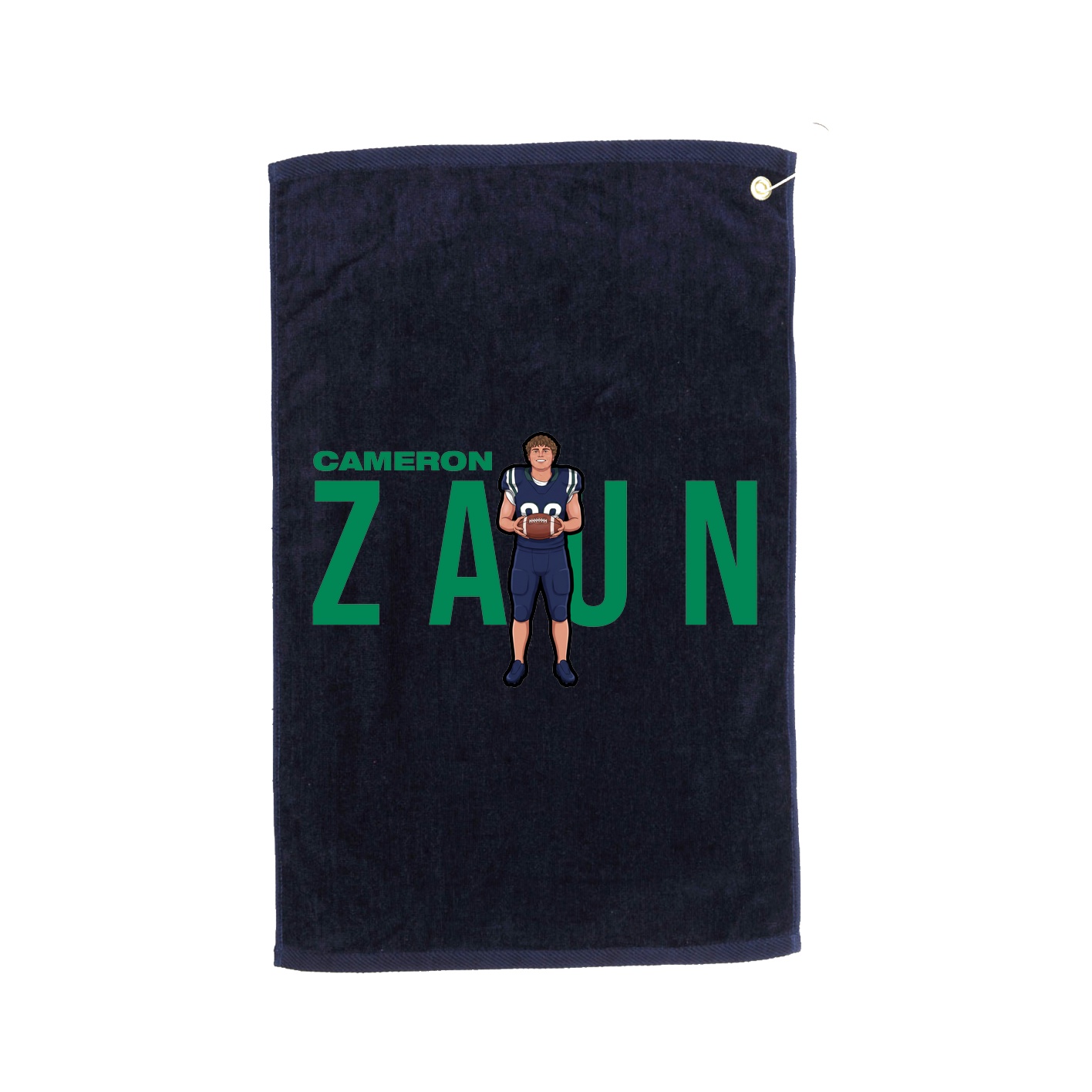 Golf Towel — Player Name in Navy
