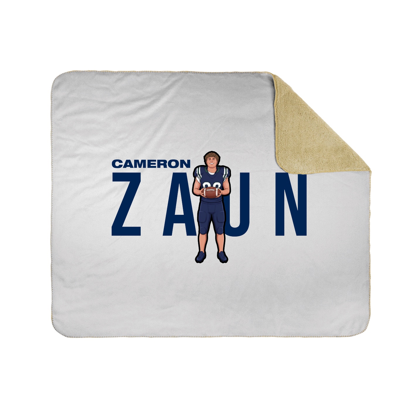 Throw Blanket — Player Name in White