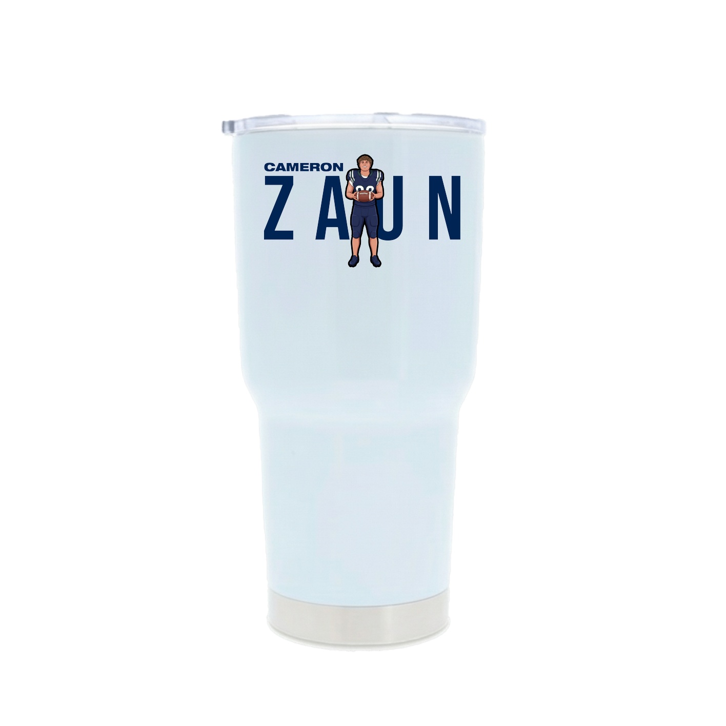 30oz Stainless Steel Tumbler — Player Name in White