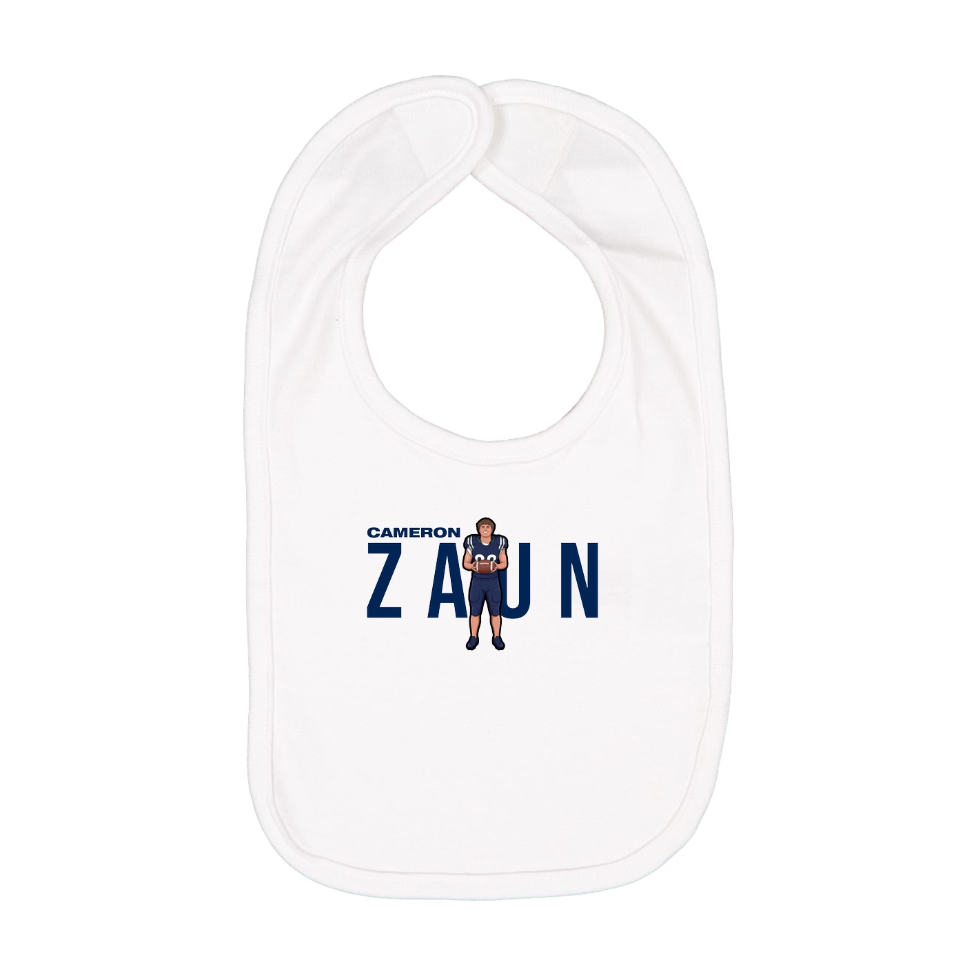 Infant Bib — Player Name in White