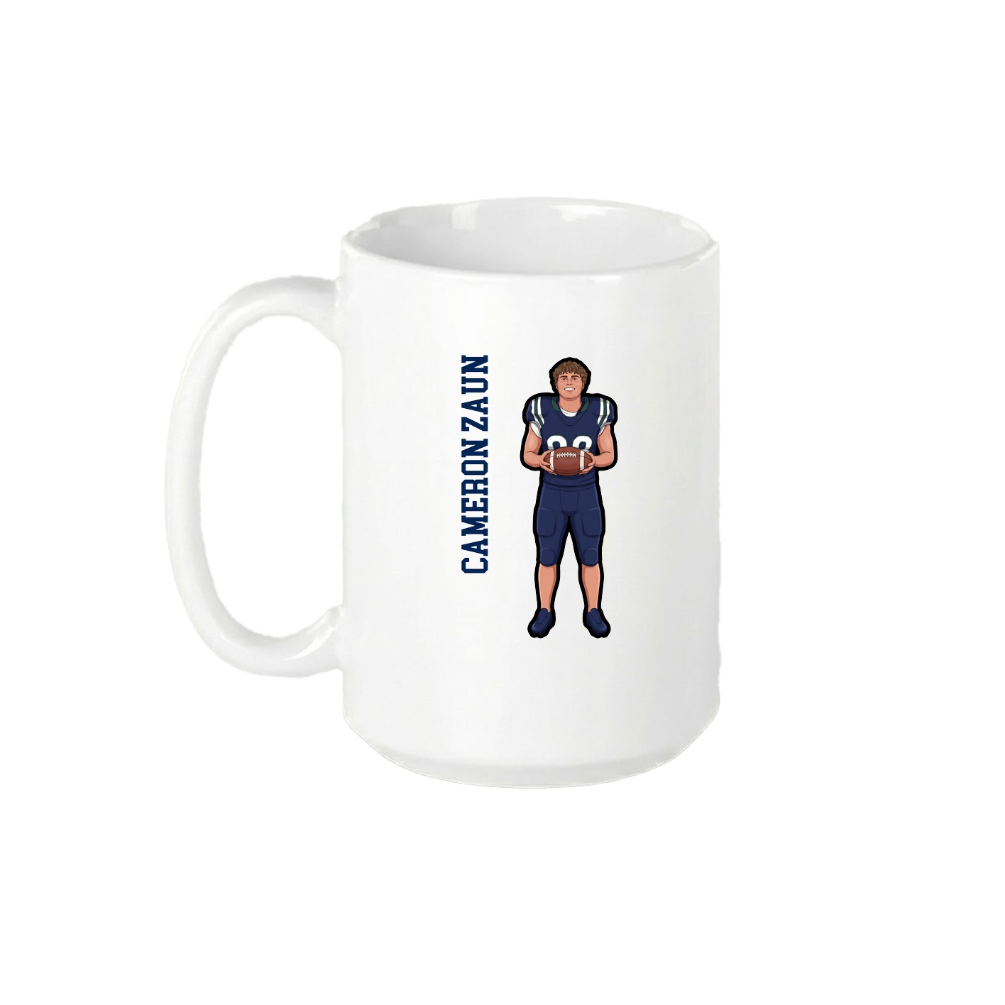15oz Coffee Mug — Name Vertical in White